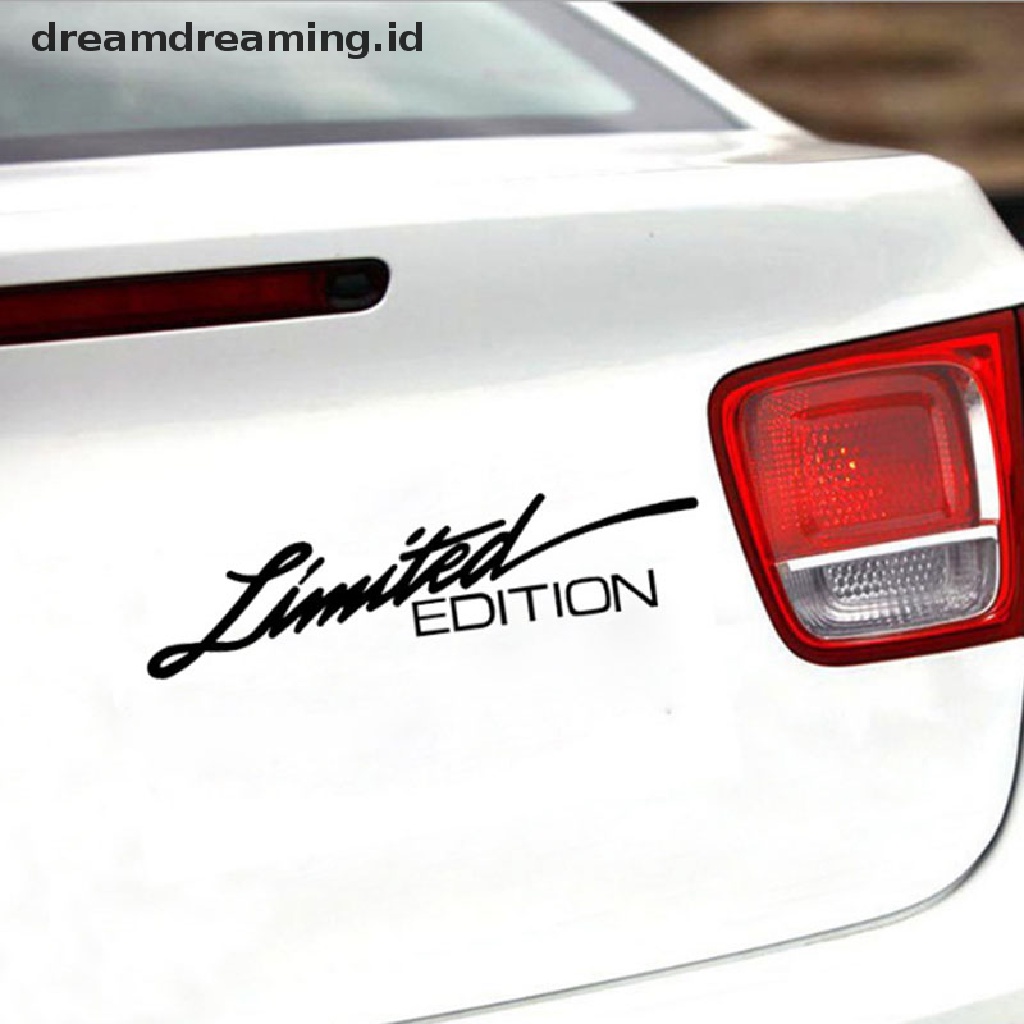 (dreamdreaming.id) Stiker Vinyl Motif Tulisan LIMITED EDITION Ukuran 16CM X3.8Cm Untuk Kaca Mobil