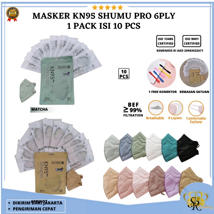 Masker KN95 SHUMU PRO 6ply Series Dewasa MOUSON PRO 5Ply Premium 10pcs/Pack SR