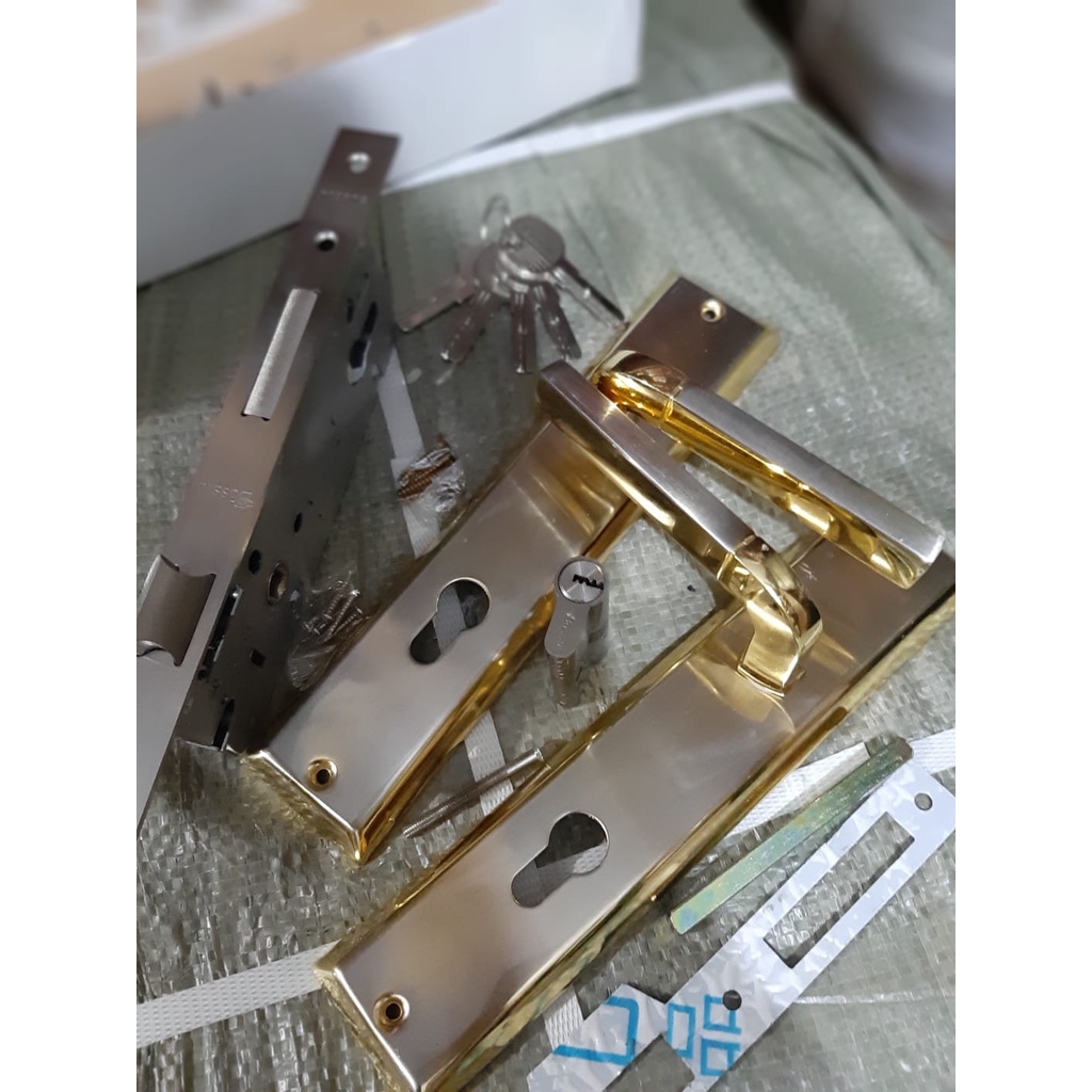 KUNCI PINTU BESAR BOSINI TERDAPAT 3 MODEL/HANDEL KUNCI PINTU RUMAH/GAGANG PEGANGAN PINTU RUMAH SET HIGH QUALITY