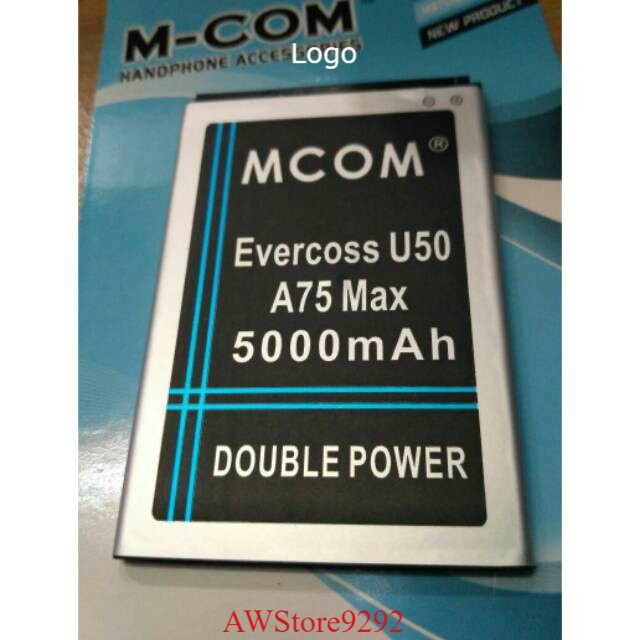 Mcom Battery Batre Baterai Mcom Evercoss Cross U50 Winner Y Smart A75 Max  Winner YSilver