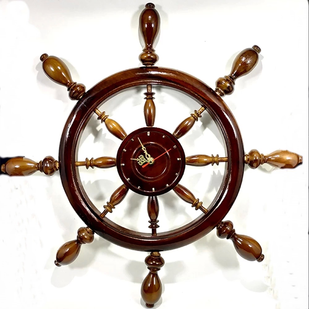 Jam Dinding Kayu Jati Model Nahkoda Ukuran Besar