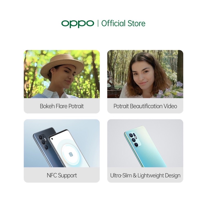 OPPO Reno6 8/128GB [64MP AI Quad Camera, 50W Flash Charge, OPPO Reno Glow]