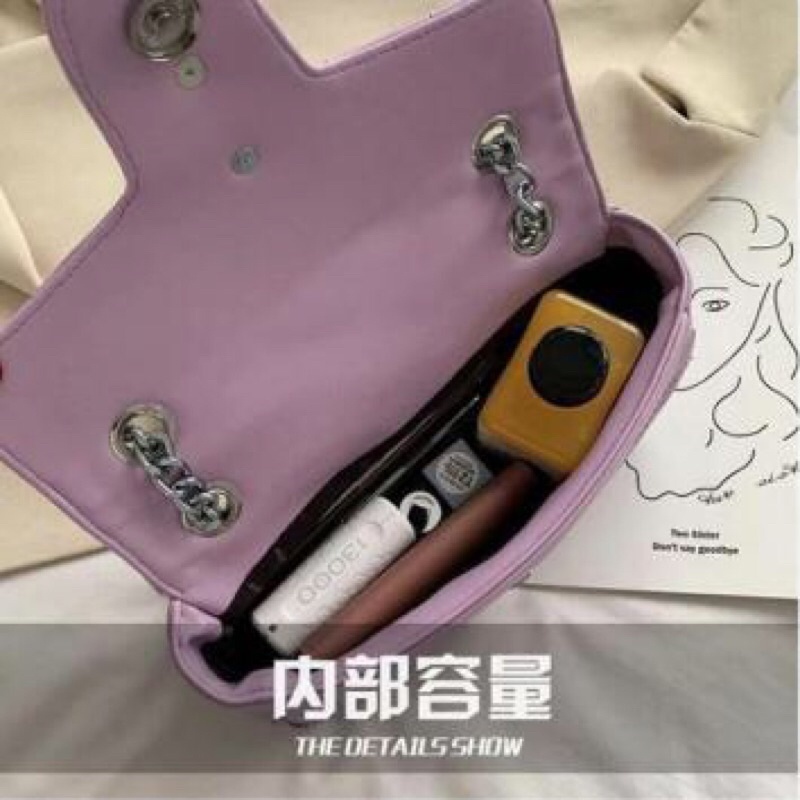 SG3290 syafniegalery tas selempang tali rantai import motif CG