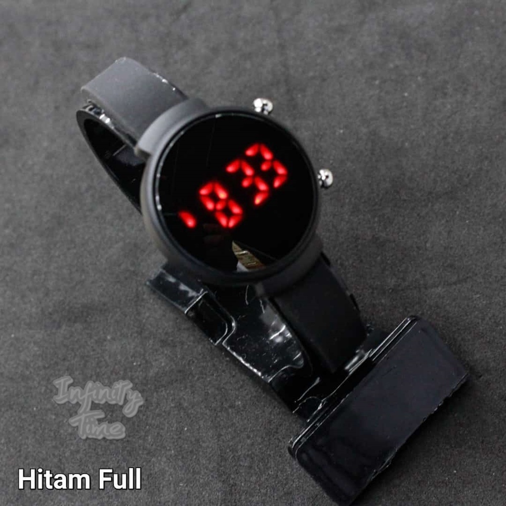 Jam Tangan LED Watch Monol Digital Cewek Cowok Strap Rubber