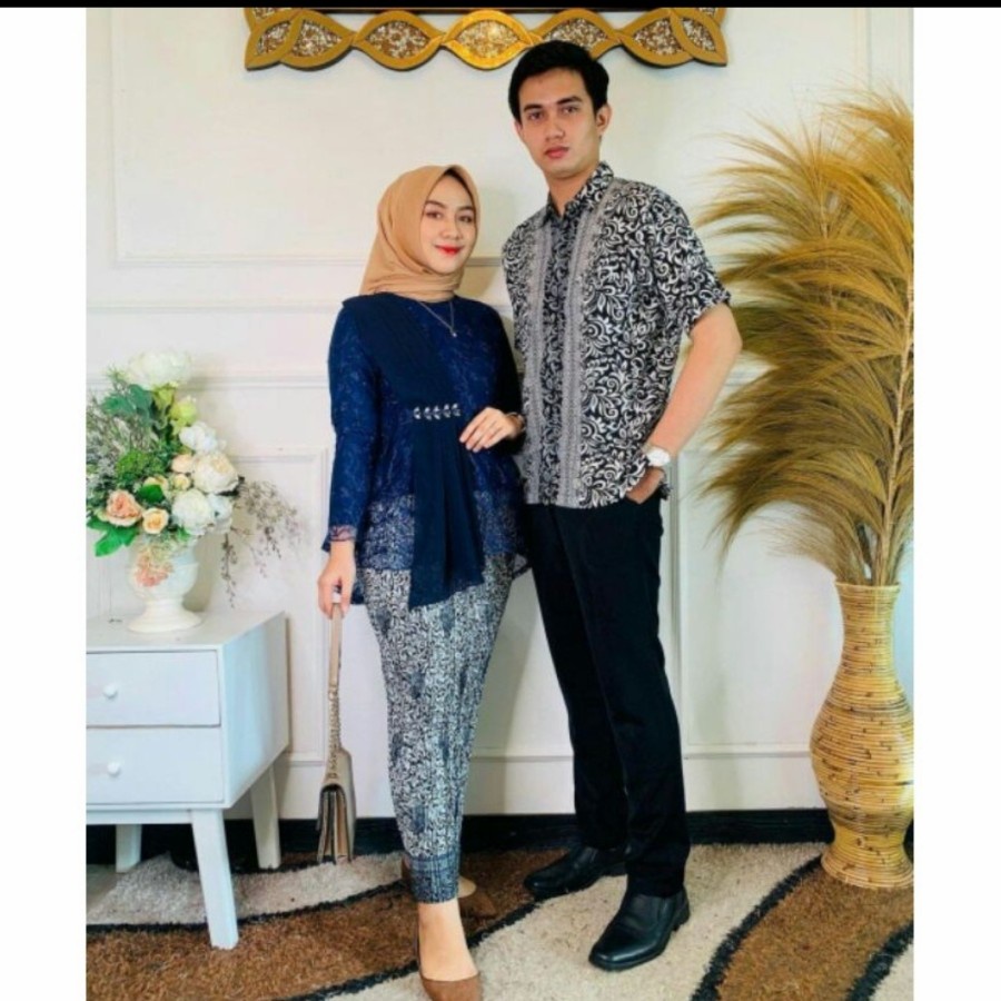 Setelan Kebaya Couple / Set Pakaian Couple / Aurora Couple / Kebaya Selendang