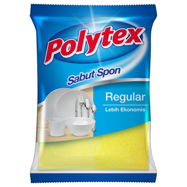 2 Pcs POLYTEX Sabut Spon Regular Busa sponge Cuci piring Hijau Kuning