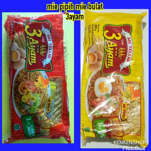 

Mie telur 3 ayam mie bulat mie pipih