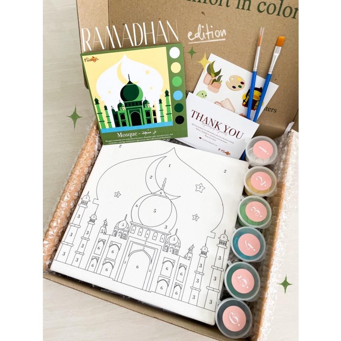 

Kanvas | Paint By Numbers [Mosque] | Bypainters | Painting Kit | 20X20Cm Kanvas