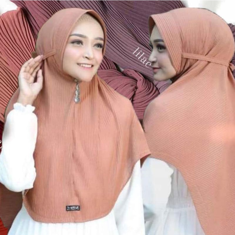 Bergo Pet Tali Plisket Lidi Diamond/Bergo Plisket Pet Diamond jumbo 100x120 By kartika