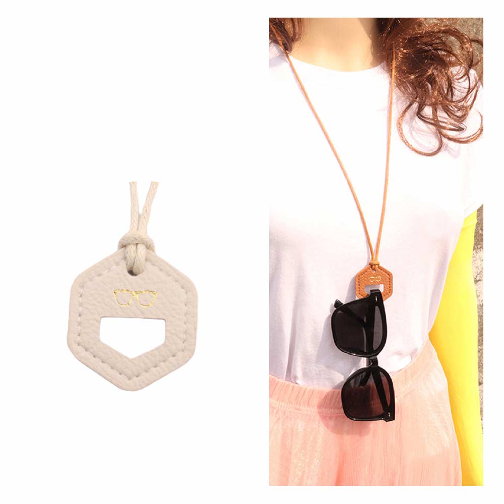 Tempat Gantung Kacamata [ Putih ] Aksesoris Fashion Pria & Wanita Korea - Vegan Leather - KLG8087