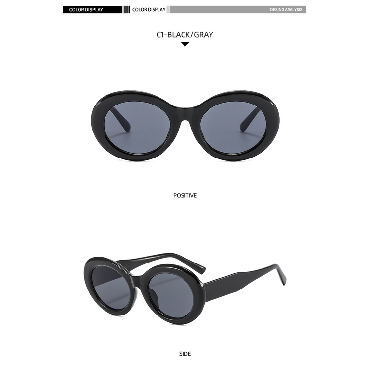 2021 new oval fashion European and American metal hinge sunglasses