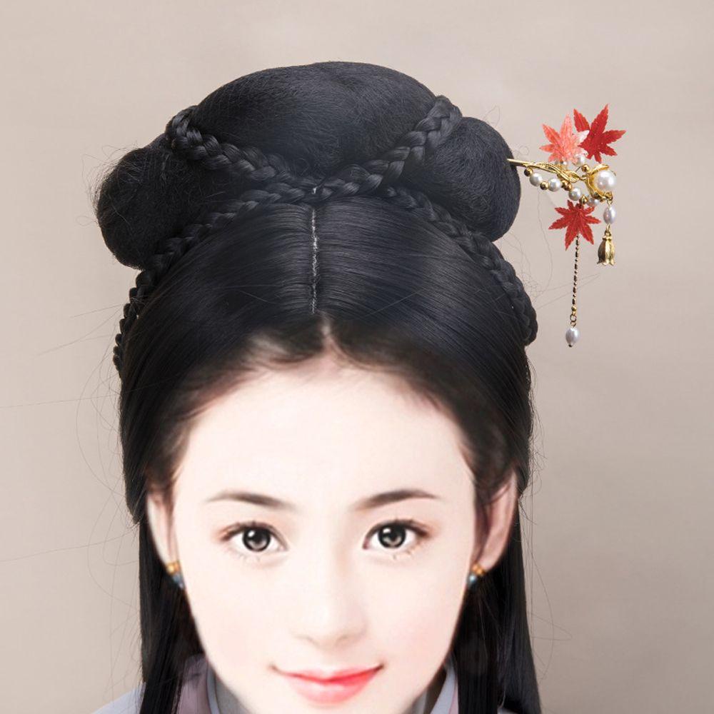 Needway Gaya Cina Jepit Rambut Pernikahan Vintage Mutiara Hanfu Kostum Kuno Aksesoris Rambut