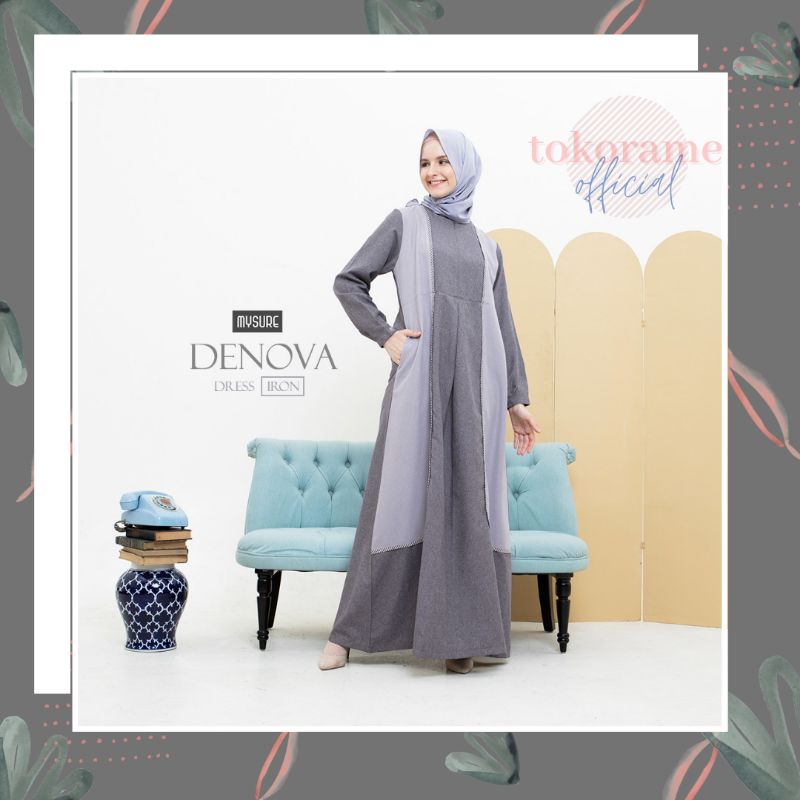 Baju Gamis Muslim Wanita Busana Muslimah Remaja Terbaru Denova Dress Original Mysure