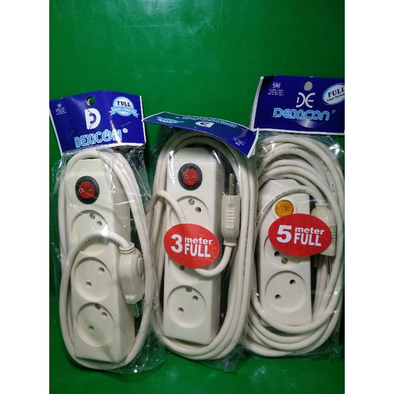 STOP KONTAK KABEL 3m 3lbg DEXICON GEPENG