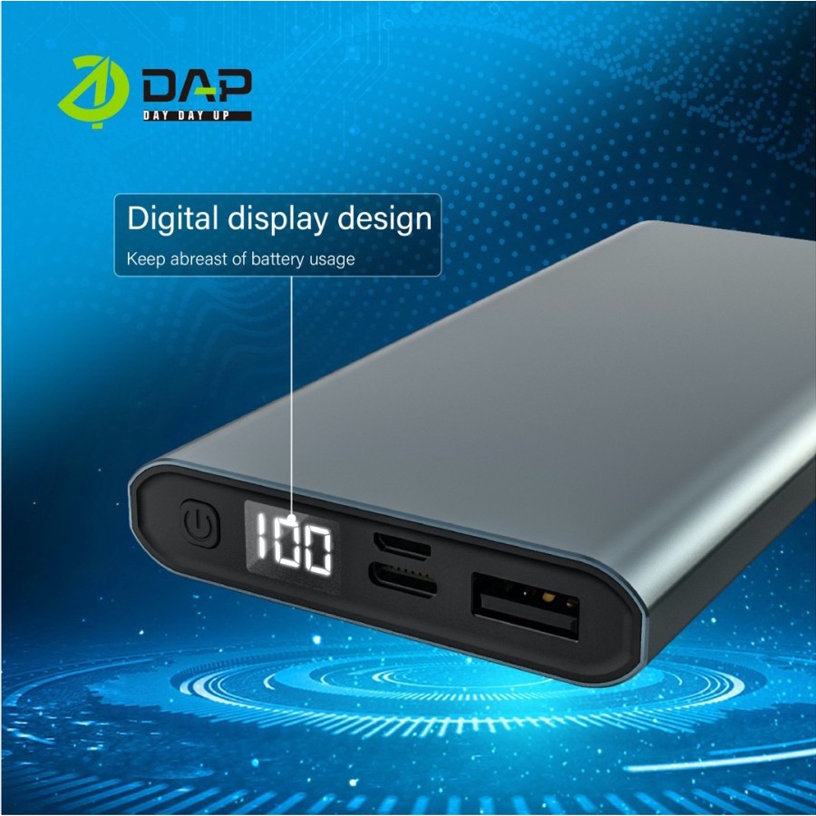 Powerbank Digital Indicator DAP D-M10 Powerbank 10000mAh 2.4A