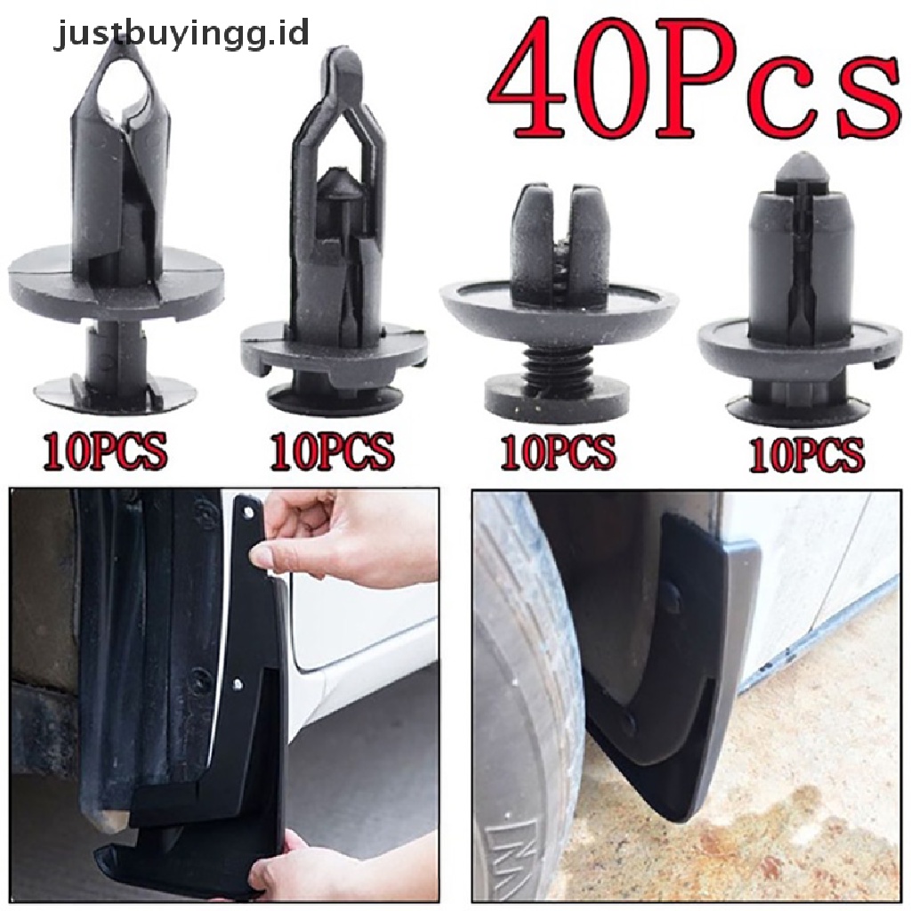 (Justbuyingg.Id) 40pcs Klip Rivet Tekan Pengencang Fender / Bumper Mobil Bahan Plastik