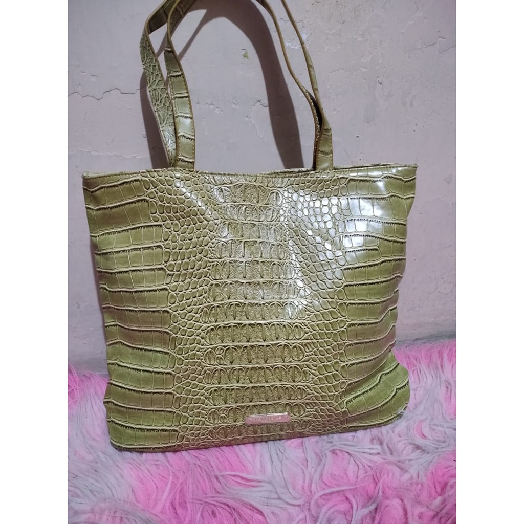 Tas tote bag crocodile branded like new wanita