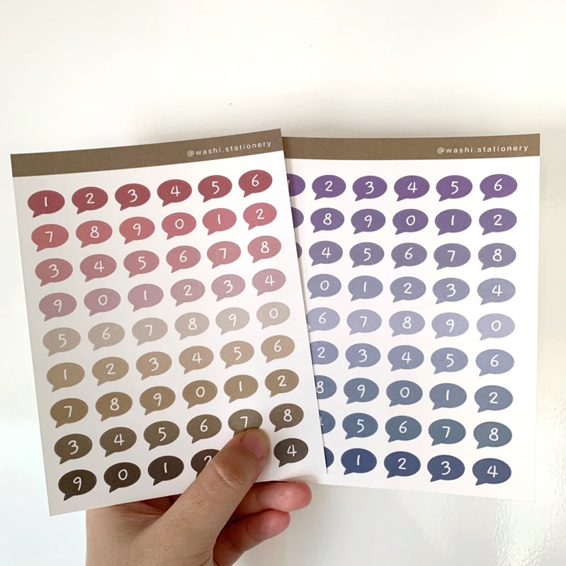 

Sticker number series - callouts shape - deco planner