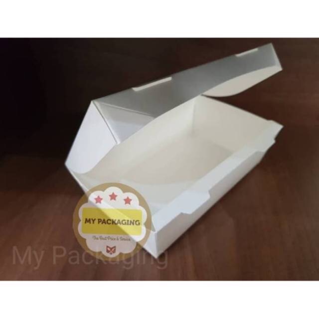 NEW PAPER LUNCH BOX MEDIUM / RICE BOX 1100 ML TEBAL 290 gsm - isi 50pcs