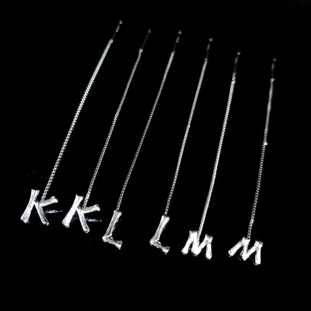 Anting Stud Desain Inisial Huruf Alfabet Gaya Korea Untuk Pasangan