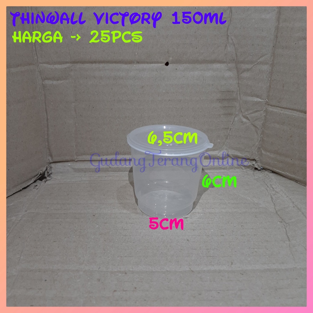 Thinwall food container 150ml / Cup salad 100ml/ Cup puding 100ml / tempat slime kotak slime