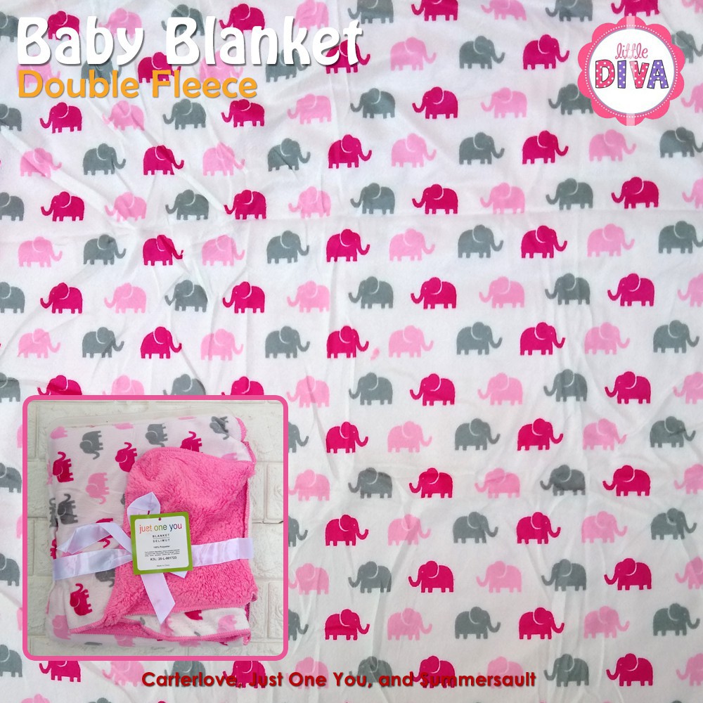 Double Fleece Baby Blanket Boy Girl Selimut Bayi Bolak Balik kado cdf