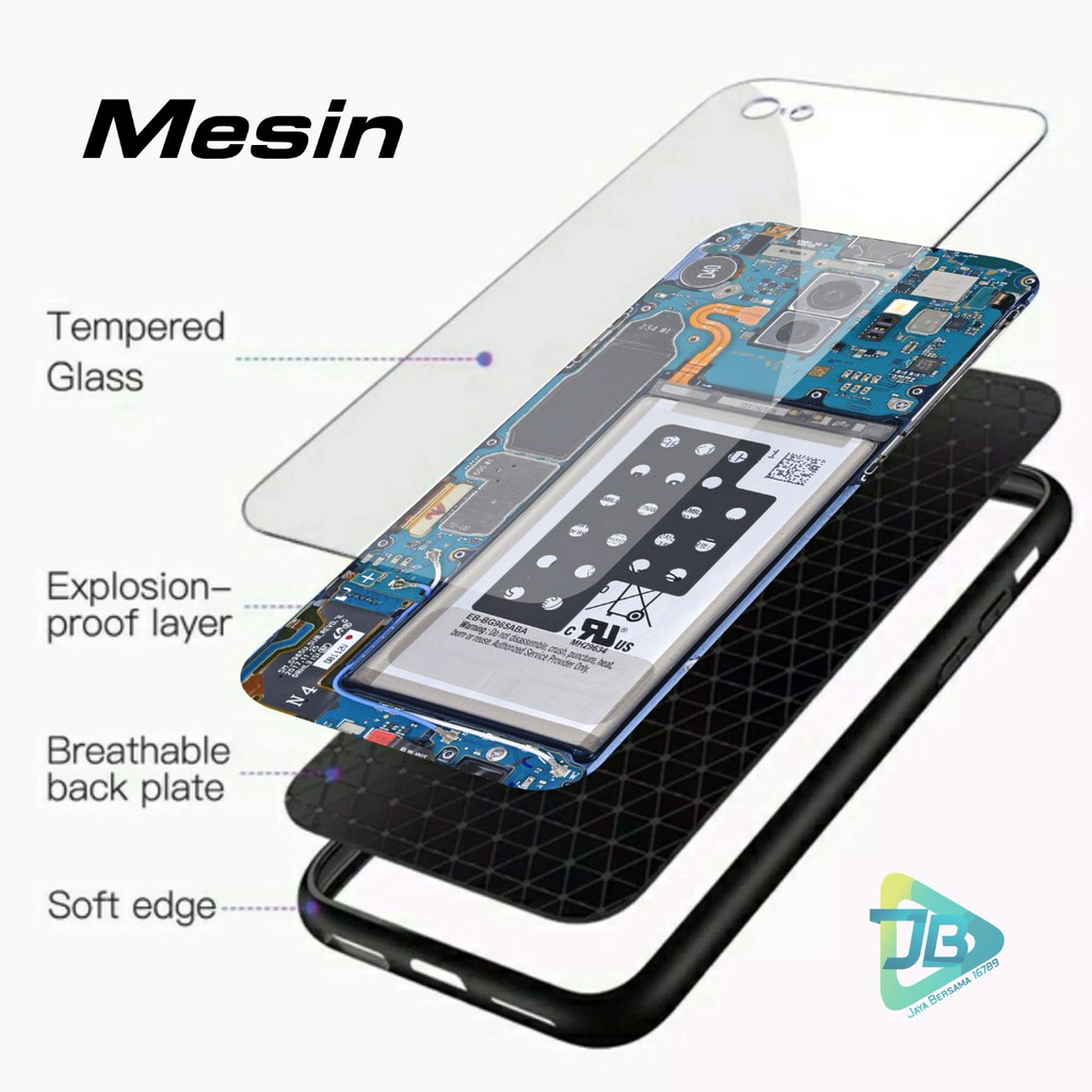 SOFTCASE BACK CASE GLASS KACA MESIN REALME 2 3 5 5i 5s 6 7 7i Q U1 X X2 JB2676