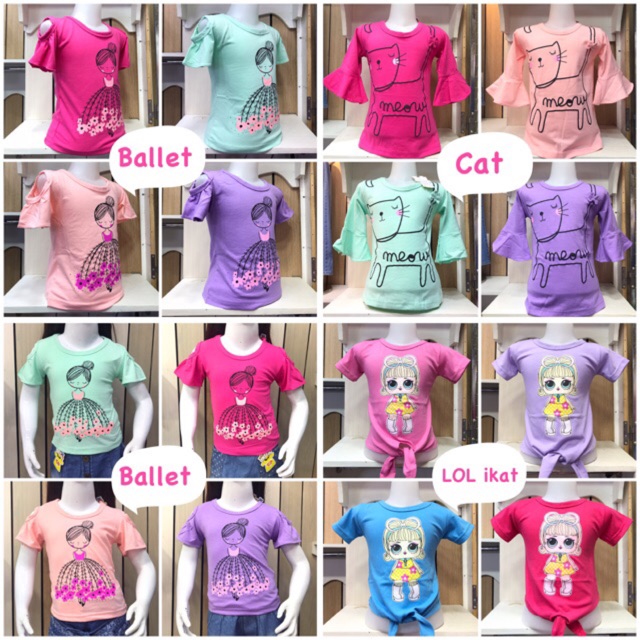  Kaos Anak 2 10 tahun Perempuan Girl Shirt Fashion Ecer 