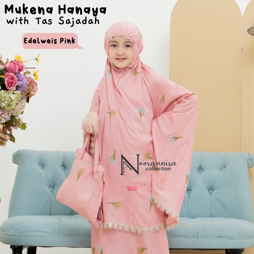 mukenah anak Remaja Bordir Tas Sajadah Hanaya Katun Rayon Premium G9L2 Terlaris adem lembut Kekinian umur 8 tahun mewwah rayon premium parasut umur 11 tahun adem dan sajadah mukena anak 2th karakter balita bordir terusan mukenah 2in1 mukenah anak anak pe