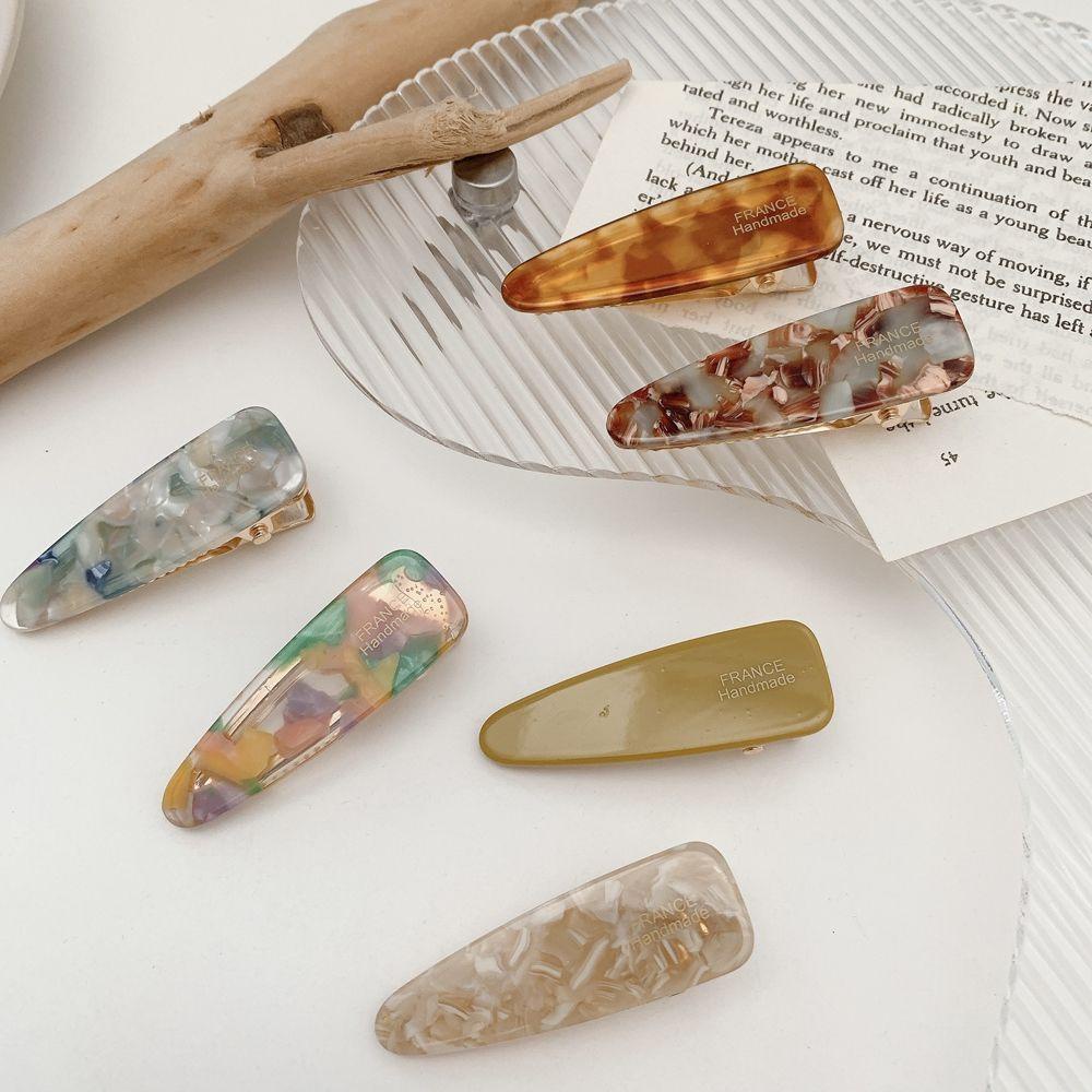 AUGUSTINA Women Barrettes Ins Elegan Untuk Gadis Klip Duckbill Temperamen Asetat