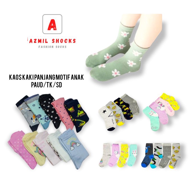 (ISI 3 PASANG) KAOS KAKI ANAK MOTIF/Kaos Kaki anak paud Tk&amp;sd