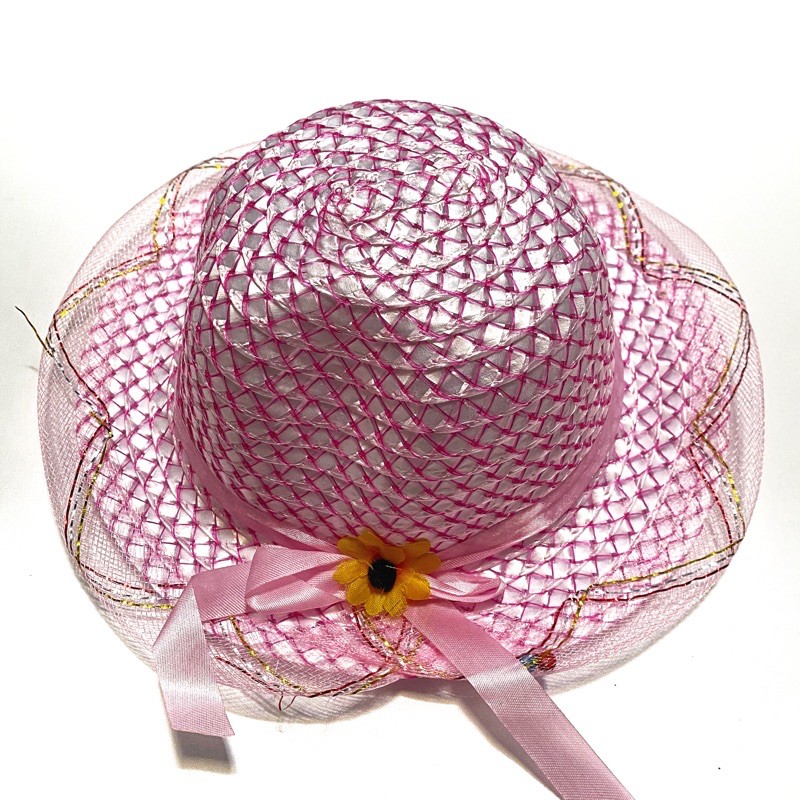 Topi Anak Bayi Pantai krincing-Pink muda