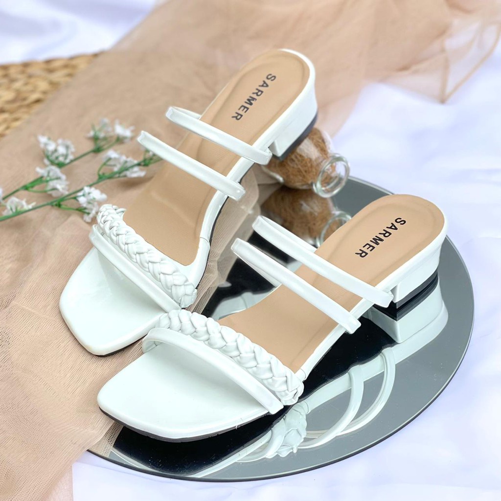 Di25 Sepatu Pesta Wanita Hak Tahu Glitar Gold Hills Heel Cewek Cewe Kondangan Keren Murah  Sarmer - 