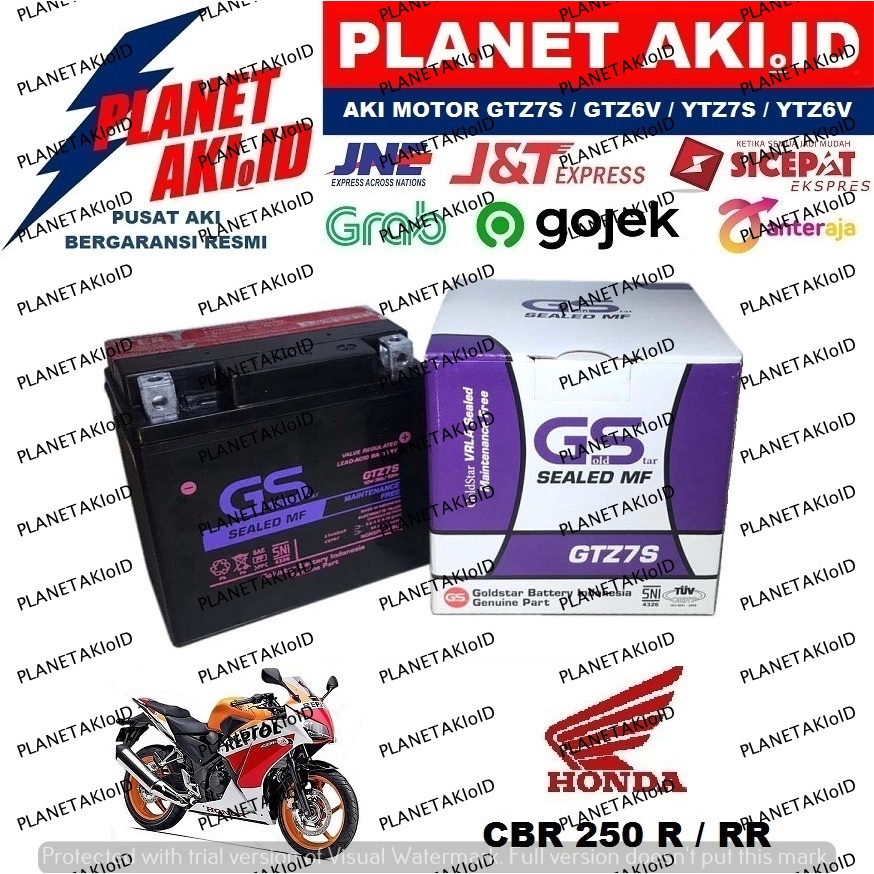 Aki Motor Honda CBR 250 R / RR GTZ7S Accu Kering MF