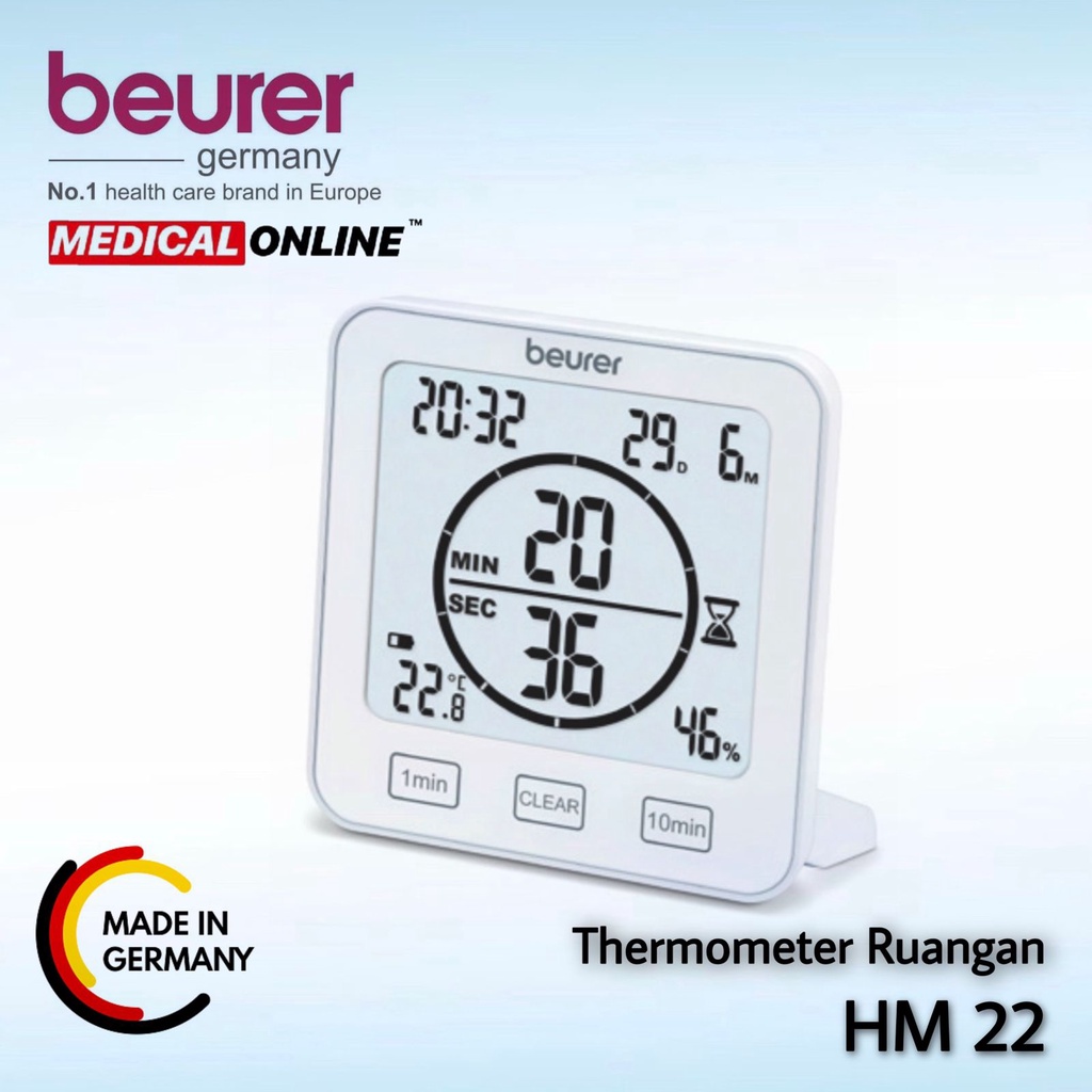 THERMOMETER RUANGAN HM-22 HM22 BEURER HYGROMETER MEDICALONLINE MEDICAL ONLINE