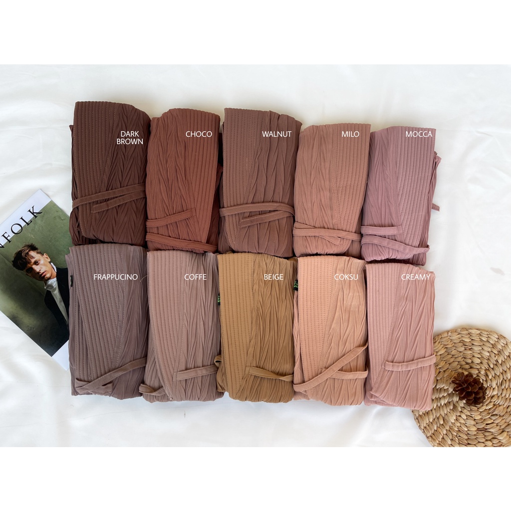 Bergo Pad Plisket Padi / Bergo Tali Pad Padi / HIjab Instan Tali Padi