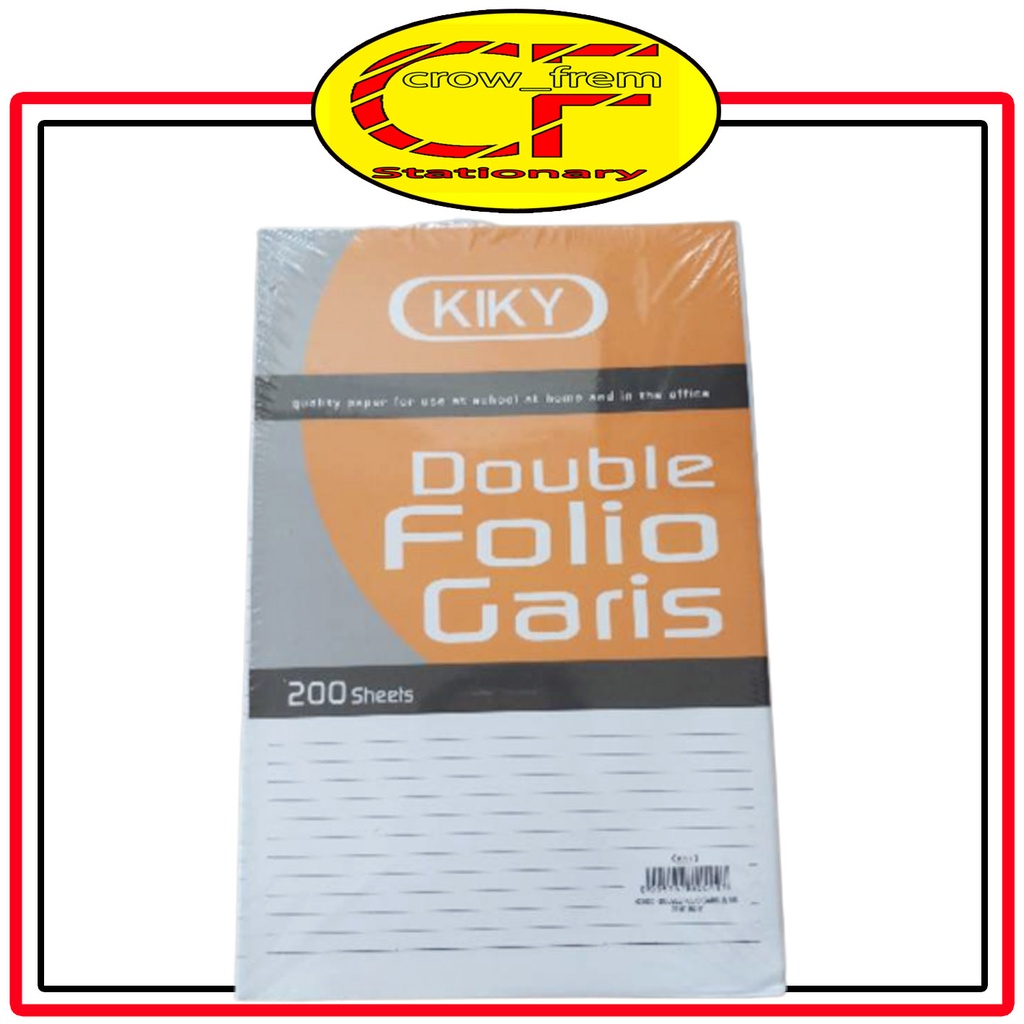 

Kertas Double Folio Garis Kiky | KERTAS DABEL POLIO 200 SHEETS