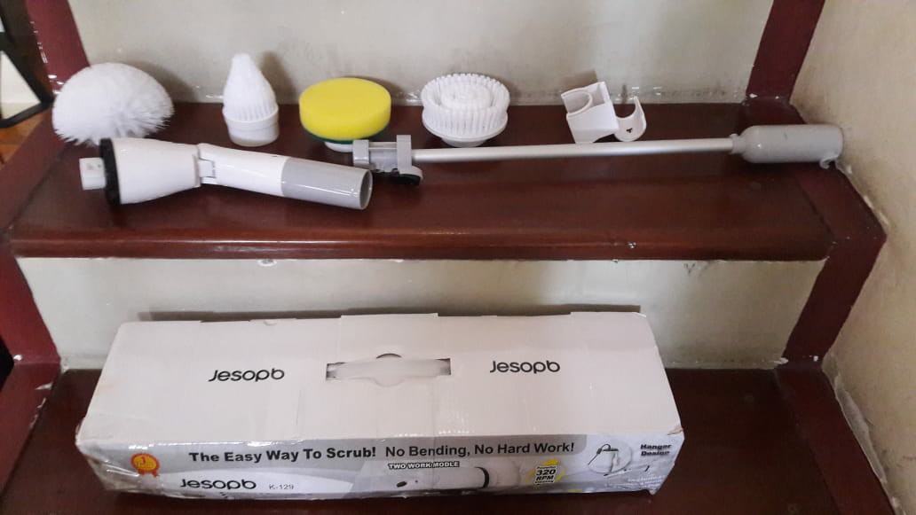 4pcs Sikat Scrubber Pembersih Lantai Kamar Mandi Elektrik Rechargeable Model Genggam