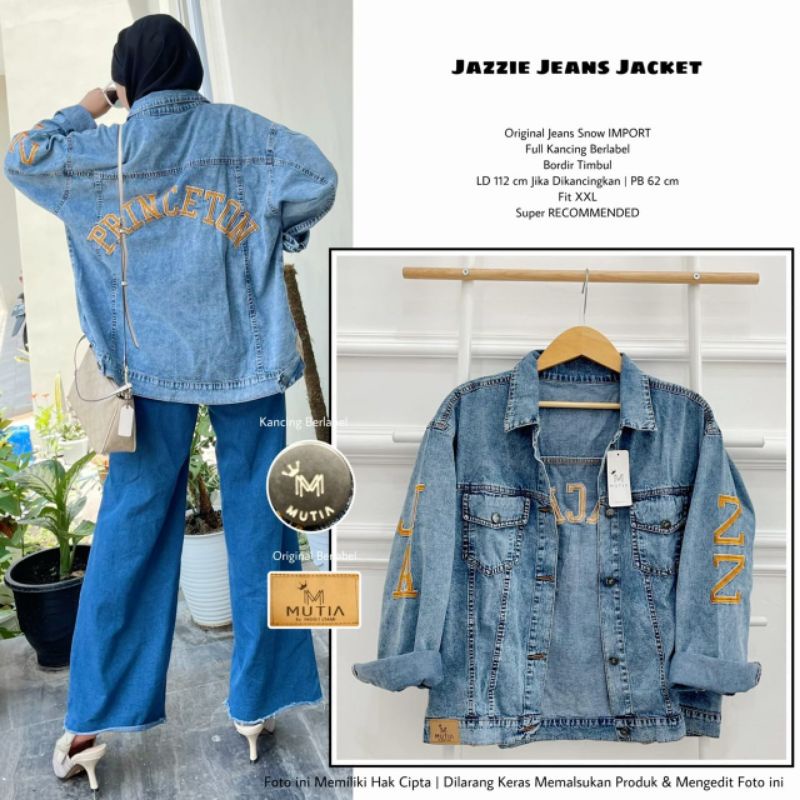 JAZZIE JEANS JACKET BY MUTIA (JAKET JEANS MUSLIMAH) Jaket jeans wanita modern