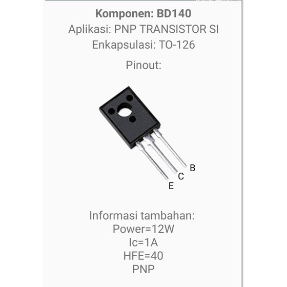 TRANSISTOR BD140 BD 140 dip3