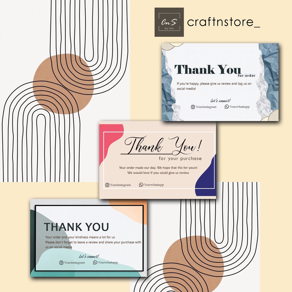 

THANK YOU CARD ABSTRACT/ABSTRAK OLSHOP/OFFLINE SHOP THANKS CARD HAMPERS MURAH BY TEMPLATE