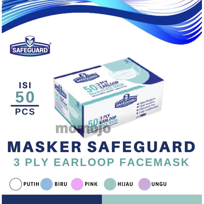 MASKER SAFEGUARD EARLOOP FACE MASK ISI 50 PCS