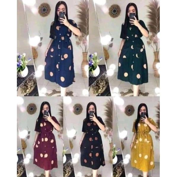 Daster andin polkadot/ Daster andin motif terbaru/ Daster andin ikatan cinta motif polka bisa cod