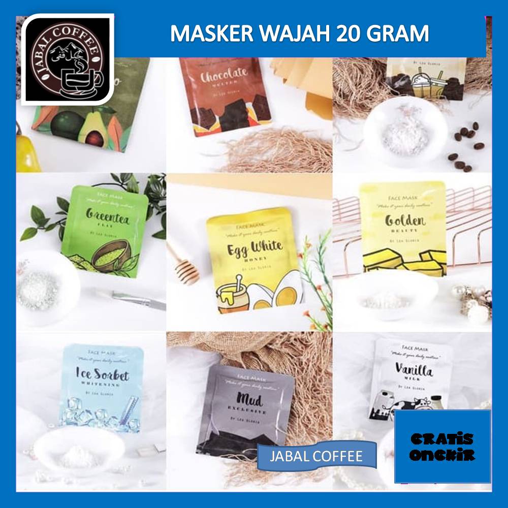 Lea Gloria Masker Wajah 20 Gram / Lea Gloria Face Mask / Masker Wajah Bubuk 20 Gram Lea Gloria 01