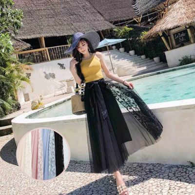 𝑱𝒂𝒌𝒂𝒓𝒕𝒂𝑭𝒂𝒔𝒉𝒊𝒐𝒏 brokat maxy skirt import lace maxy elegan mewah brocade bunga tile rok tali