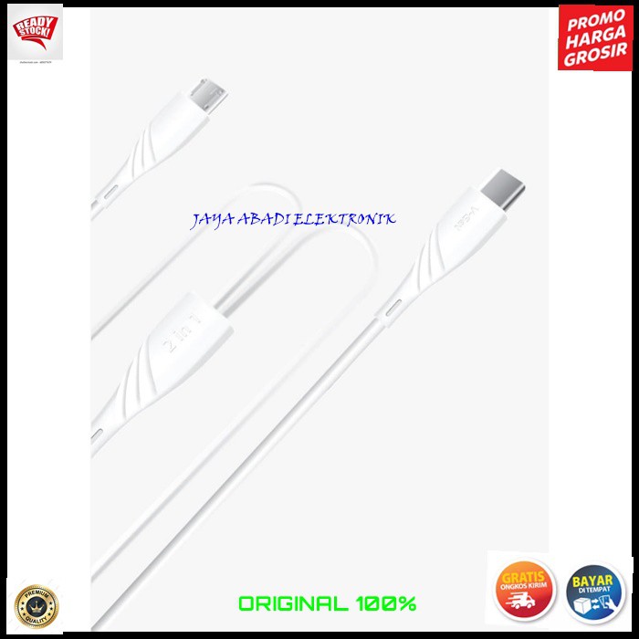 J381 2.4A KABEL DATA 2IN1 MICRO USB TYPE C TIPE SUPER FAST CHARGING CABLE CHARGER CHARGE KUALITAS PREMIUM VOOC QUICK CAS CASAN FLASH HP HANPHONE ANDROIT MULTI UNIVERSAL AUTO ID OTOMATIS AMPERE Support 2 IN 1 SUPER KUAT DAN AWET DAN JUGA LEBIH TEBAL