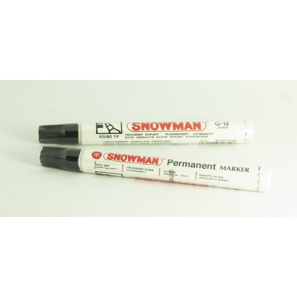 

SPIDOL SNOWMAN PERMANENT MARKER G - 12 WARNA HITAM
