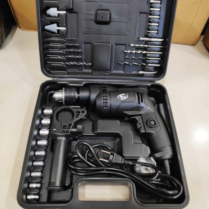 Mesin Bor Listrik Set H&amp;L 13mm Impact Drill Box Set HL