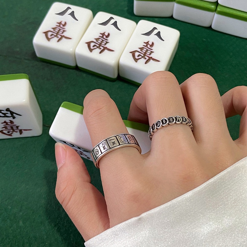 Cincin Mahjong Qianduoduo Gaya Retro Untuk Aksesoris