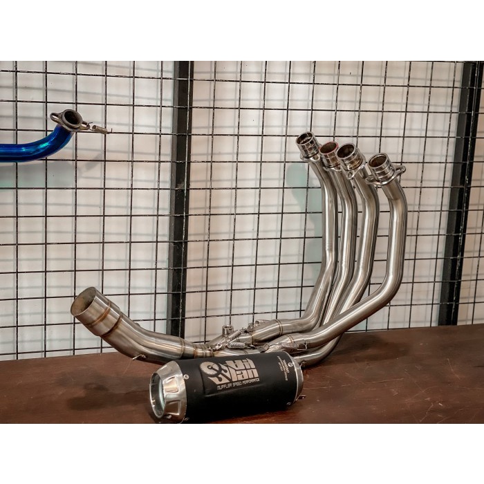 KNALPOT villan ZX1 full system zx25r - Putih BARANG 1005 ORIGINAL